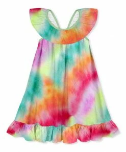 Best reviews of ✔️ Millie Loves Lily Green & Pink 🌞 Summer Tie-Dye Ruffle-Hem Yoke 👗 Dress - Toddler & 👧 Girls For Kids ✨