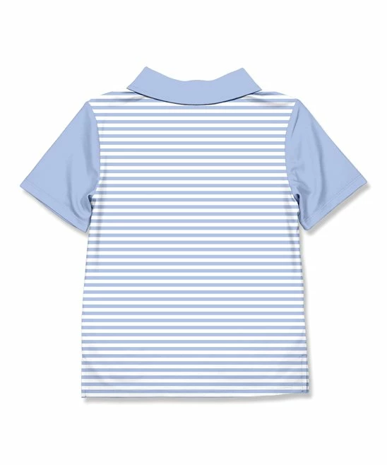 Cheapest π Millie & Maxx Periwinkle & White Stripe Polo - Infant, Toddler & Boys For Kids π 2 Cheapest π Millie & Maxx Periwinkle & White Stripe Polo - Infant, Toddler & Boys For Kids π - Image 2
