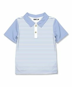 Cheapest 😀 Millie & Maxx Periwinkle & White Stripe Polo - Infant, Toddler & Boys For Kids 👍