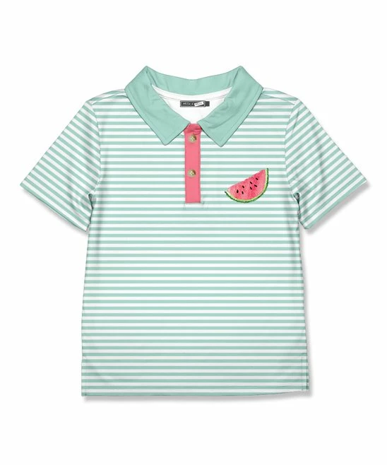 Discount β Millie & Maxx Mint Stripe Watermelon Polo - Toddler & Boys For Kids π€© 1 Discount β Millie & Maxx Mint Stripe Watermelon Polo - Toddler & Boys For Kids π€©