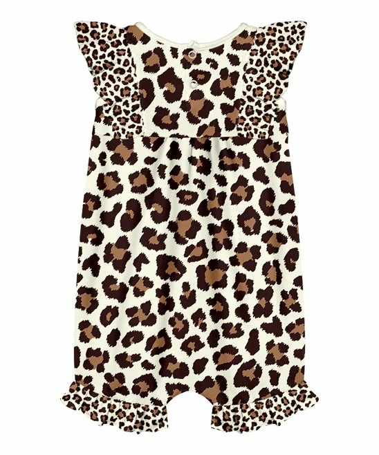 Deals π Little Millie Cream & Brown Leopard Angel-Sleeve Romper - Infant & Toddler For Kids β 3 Deals π Little Millie Cream & Brown Leopard Angel-Sleeve Romper - Infant & Toddler For Kids β - Image 3