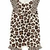 Deals 🎁 Little Millie Cream & Brown Leopard Angel-Sleeve Romper - Infant & Toddler For Kids ⌛
