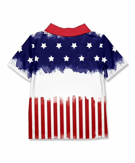 Buy π Millie & Maxx Red & Navy Watercolor Stars & Stripes Polo - Toddler & Boys For Kids π 2 Buy π Millie & Maxx Red & Navy Watercolor Stars & Stripes Polo - Toddler & Boys For Kids π - Image 2