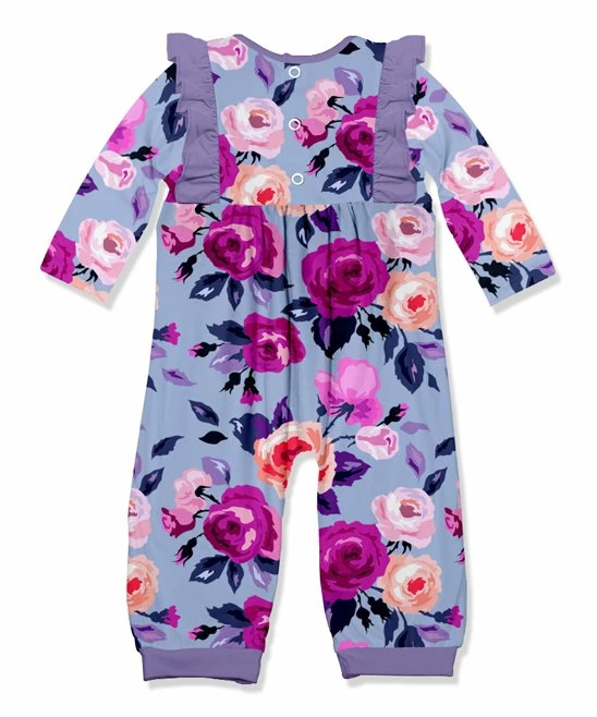 Coupon 𧨠Little Millie Periwinkle & Magenta Rose Ruffle-Trim Playsuit - Infant & Toddler For Kids ⨠3 Coupon 𧨠Little Millie Periwinkle & Magenta Rose Ruffle-Trim Playsuit - Infant & Toddler For Kids ⨠- Image 3