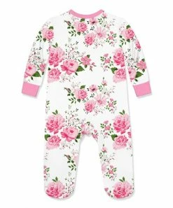 Discount 👏 Little Millie Pink & White Wedding Floral Asymmetrical Ruffle-Trim Footie - Infant For Baby & Maternity 🔥 -Little Millie-shop zu108297525 alt 2 tm1665505323