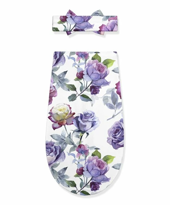Brand new π₯ Little Millie White & Purple Rose Swaddle Sack & Bow Soft Headband For Baby & Maternity 𧨠3 Brand new π₯ Little Millie White & Purple Rose Swaddle Sack & Bow Soft Headband For Baby & Maternity 𧨠- Image 3