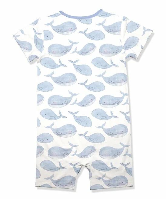 Outlet π Little Millie White & Blue Whale Short-Sleeve Romper - Infant For Baby & Maternity π₯ 3 Outlet π Little Millie White & Blue Whale Short-Sleeve Romper - Infant For Baby & Maternity π₯ - Image 3