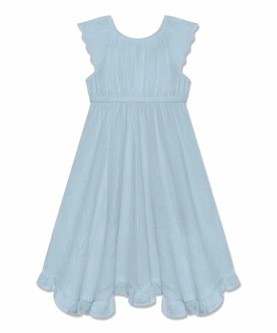 Promo π― Simply Millie By Millie Loves Lily Light Blue Gauzy Ruffle-Hem Angel-Sleeve A-Line π Dress - Toddler & π§ Girls For Kids π€© 2 Promo π― Simply Millie By Millie Loves Lily Light Blue Gauzy Ruffle-Hem Angel-Sleeve A-Line π Dress - Toddler & π§ Girls For Kids π€© - Image 2