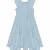 Promo 💯 Simply Millie By Millie Loves Lily Light Blue Gauzy Ruffle-Hem Angel-Sleeve A-Line 👗 Dress - Toddler & 👧 Girls For Kids 🤩