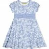 Discount ✔️ Millie Loves Lily Periwinkle & White Vine Floral Bow Cap-Sleeve 👗 Dress - Toddler & 👧 Girls For Kids 👍