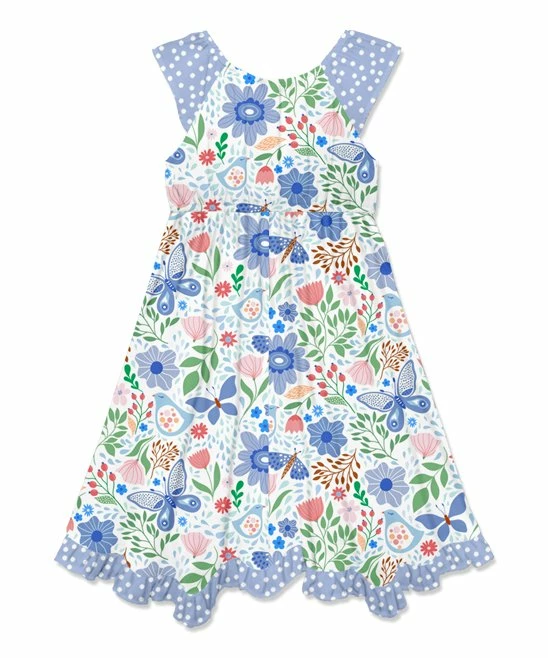Buy β€οΈ Millie Loves Lily White & Blue Butterfly Garden Bow Ruffle-Hem Angel-Sleeve π Dress - Infant, Toddler & π§ Girls For Kids π€© 3 Buy β€οΈ Millie Loves Lily White & Blue Butterfly Garden Bow Ruffle-Hem Angel-Sleeve π Dress - Infant, Toddler & π§ Girls For Kids π€© - Image 3