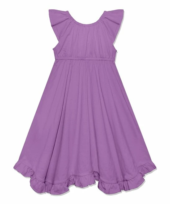 Promo βοΈ Millie Loves Lily Purple Bow Ruffle-Hem Angel-Sleeve π Dress - Toddler & π§ Girls For Kids β¨ 2 Promo βοΈ Millie Loves Lily Purple Bow Ruffle-Hem Angel-Sleeve π Dress - Toddler & π§ Girls For Kids β¨ - Image 2