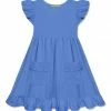 Cheap 🎉 Simply Millie By Millie Loves Lily Marina Blue Patch-Pocket Angel-Sleeve 👗 Dress - Toddler & 👧 Girls For Kids 🌟