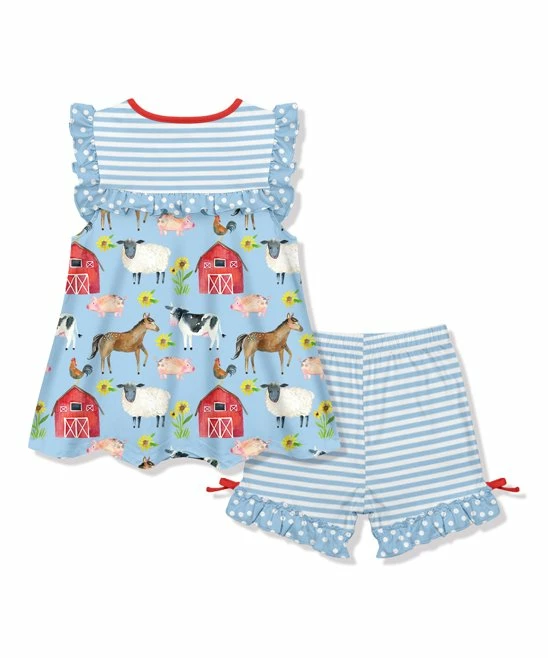 Best reviews of π Millie Loves Lily Sky Blue Farms & Barns Babydoll Top & White Stripe Shorts - Toddler & π§ Girls For Kids π 3 Best reviews of π Millie Loves Lily Sky Blue Farms & Barns Babydoll Top & White Stripe Shorts - Toddler & π§ Girls For Kids π - Image 3