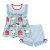 Best reviews of 😀 Millie Loves Lily Sky Blue Farms & Barns Babydoll Top & White Stripe Shorts - Toddler & 👧 Girls For Kids 👏