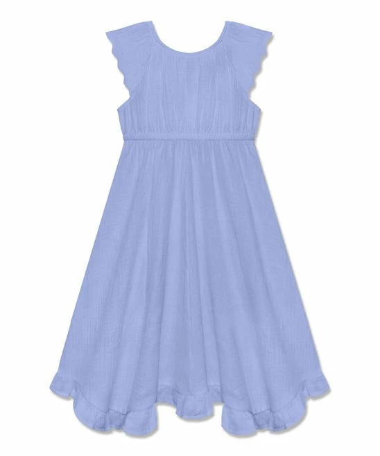 Cheap β Simply Millie By Millie Loves Lily Periwinkle Gauzy Ruffle-Hem Angel-Sleeve π Dress - Toddler & π§ Girls For Kids π― 2 Cheap β Simply Millie By Millie Loves Lily Periwinkle Gauzy Ruffle-Hem Angel-Sleeve π Dress - Toddler & π§ Girls For Kids π― - Image 2
