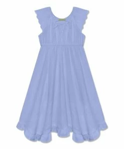 Cheap ⭐ Simply Millie By Millie Loves Lily Periwinkle Gauzy Ruffle-Hem Angel-Sleeve 👗 Dress - Toddler & 👧 Girls For Kids 💯