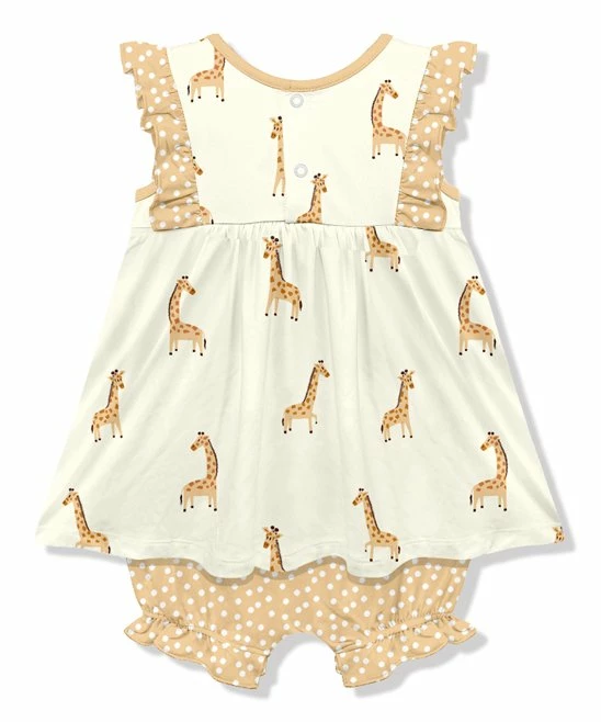 Best Sale β€οΈ Little Millie Cream & Yellow Jerri Giraffe π Skirted Bubble Romper - Infant & Toddler For Kids π― 3 Best Sale β€οΈ Little Millie Cream & Yellow Jerri Giraffe π Skirted Bubble Romper - Infant & Toddler For Kids π― - Image 3