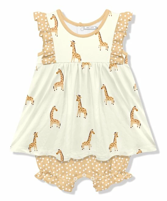 Best Sale β€οΈ Little Millie Cream & Yellow Jerri Giraffe π Skirted Bubble Romper - Infant & Toddler For Kids π― 1 Best Sale β€οΈ Little Millie Cream & Yellow Jerri Giraffe π Skirted Bubble Romper - Infant & Toddler For Kids π―