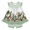 Buy 🥰 Little Millie White & Sage Jungle Safari 👗 Skirted Bubble Romper - Infant For Baby & Maternity 💯