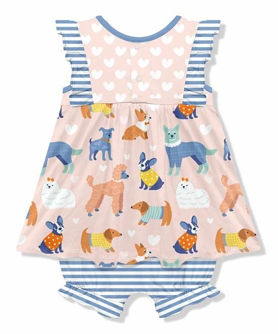 Flash Sale π Little Millie Pink & Blue π Dog Park π Skirted Bubble Romper - Infant & Toddler For Kids π 3 Flash Sale π Little Millie Pink & Blue π Dog Park π Skirted Bubble Romper - Infant & Toddler For Kids π - Image 3