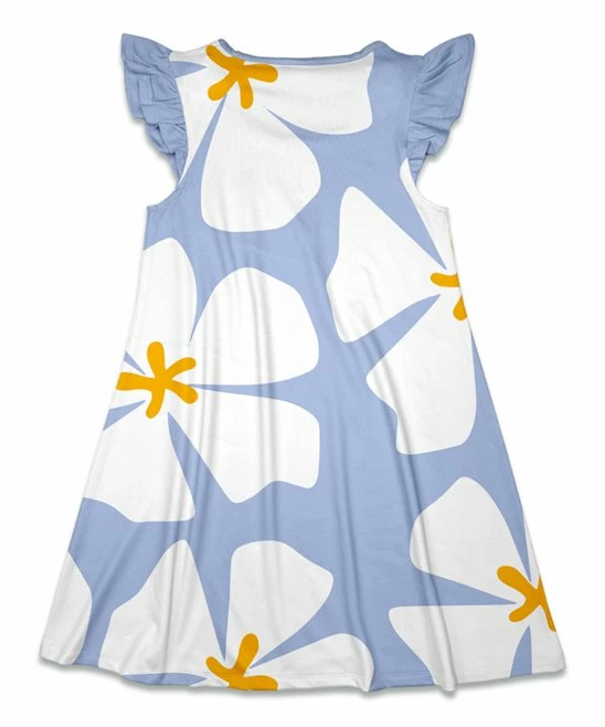 Discount π Millie Loves Lily Periwinkle Modern Floral Angel-Sleeve π Dress - Infant, Toddler & π§ Girls For Kids π€© 3 Discount π Millie Loves Lily Periwinkle Modern Floral Angel-Sleeve π Dress - Infant, Toddler & π§ Girls For Kids π€© - Image 3