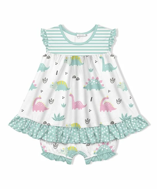 Best reviews of 𧨠Little Millie White & Light Blue Stripe Baby Dino Angel-Sleeve Bubble Romper - Infant & Toddler For Kids π 1 Best reviews of 𧨠Little Millie White & Light Blue Stripe Baby Dino Angel-Sleeve Bubble Romper - Infant & Toddler For Kids π