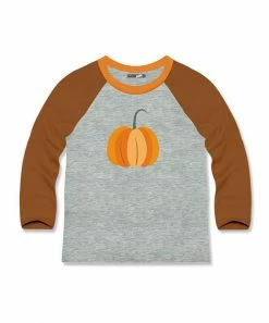 Best Sale 😉 Millie & Maxx Heather Gray & Brown Pumpkin Raglan Tee - Infant, Toddler & Boys For Kids ⌛