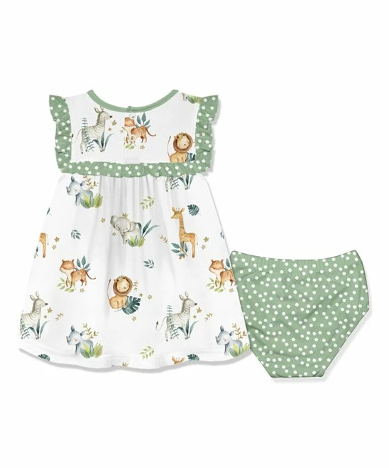 Cheapest π Little Millie White Animals Ruffle-Accent A-Line π Dress & Sage Dot Diaper Cover - Infant For Baby & Maternity 𧨠3 Cheapest π Little Millie White Animals Ruffle-Accent A-Line π Dress & Sage Dot Diaper Cover - Infant For Baby & Maternity 𧨠- Image 3