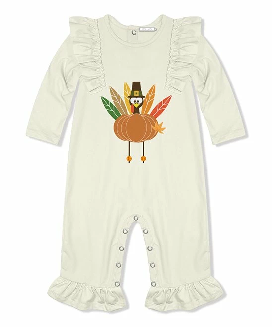 Budget β€οΈ Little Millie Cream & Brown Turkey Ruffle-Trim Playsuit - Infant For Baby & Maternity π 1 Budget β€οΈ Little Millie Cream & Brown Turkey Ruffle-Trim Playsuit - Infant For Baby & Maternity π