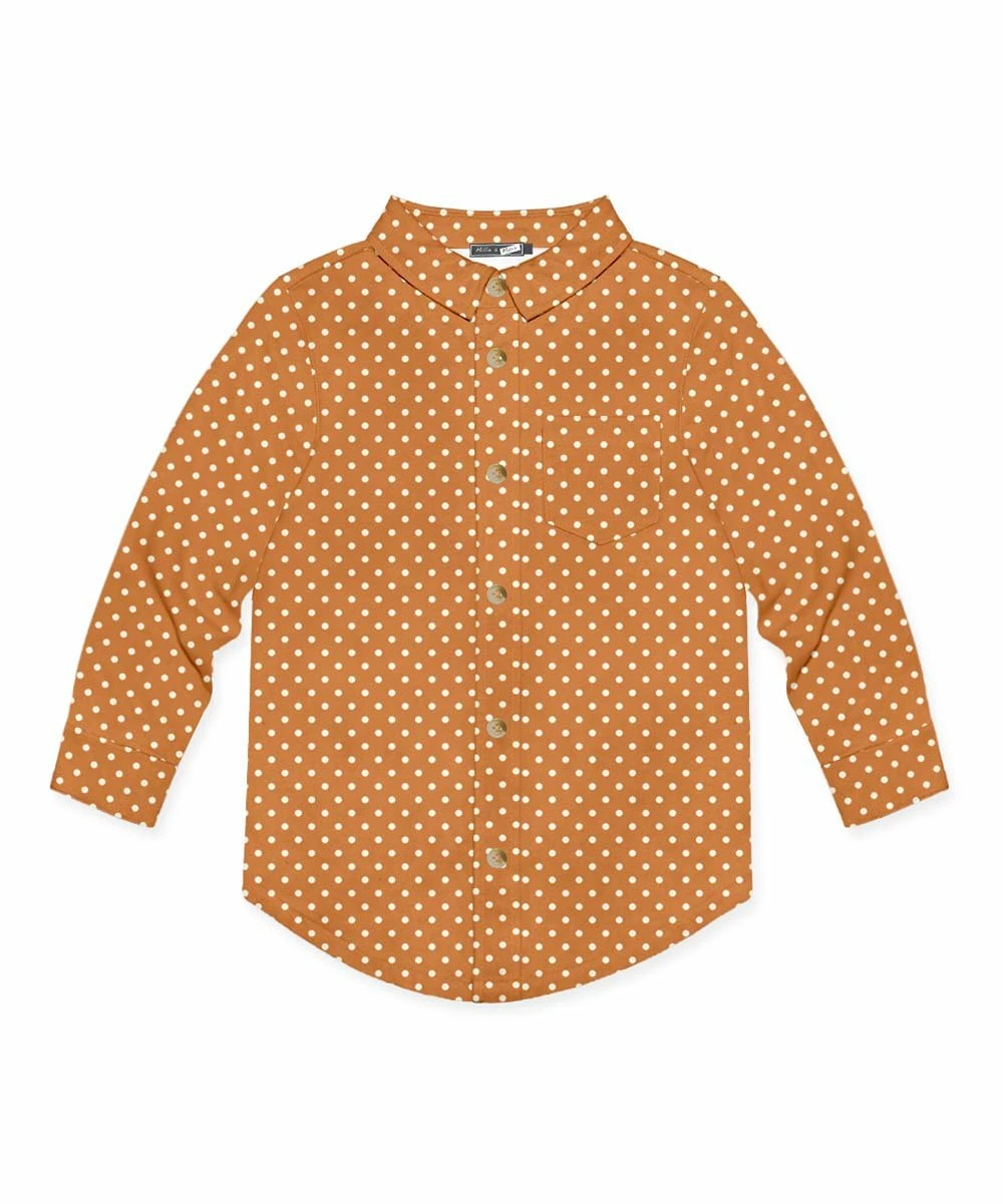 Top 10 𧨠Millie & Maxx Rust Polka Dot Long-Sleeve Button-Up - Boys For Kids π₯° 1 Top 10 𧨠Millie & Maxx Rust Polka Dot Long-Sleeve Button-Up - Boys For Kids π₯°