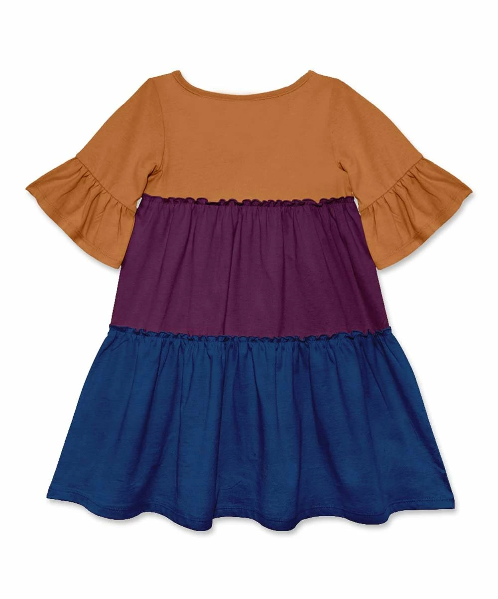 Best Sale π Simply Millie By Millie Loves Lily Plum & Navy Bell-Sleeve Tiered A-Line π Dress - π§ Girls For Kids βοΈ 2 Best Sale π Simply Millie By Millie Loves Lily Plum & Navy Bell-Sleeve Tiered A-Line π Dress - π§ Girls For Kids βοΈ - Image 2