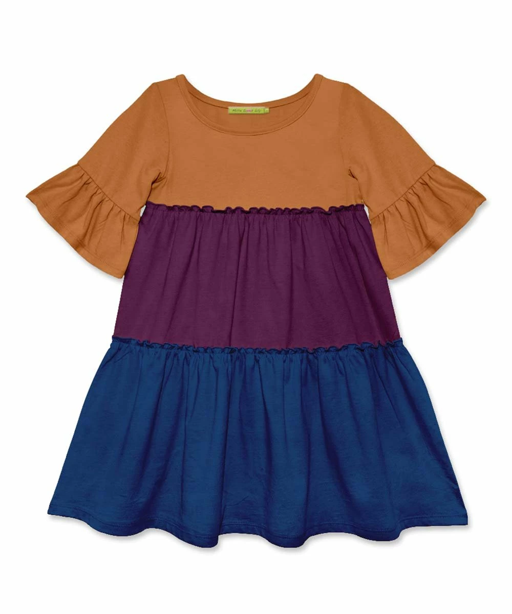 Best Sale π Simply Millie By Millie Loves Lily Plum & Navy Bell-Sleeve Tiered A-Line π Dress - π§ Girls For Kids βοΈ 1 Best Sale π Simply Millie By Millie Loves Lily Plum & Navy Bell-Sleeve Tiered A-Line π Dress - π§ Girls For Kids βοΈ