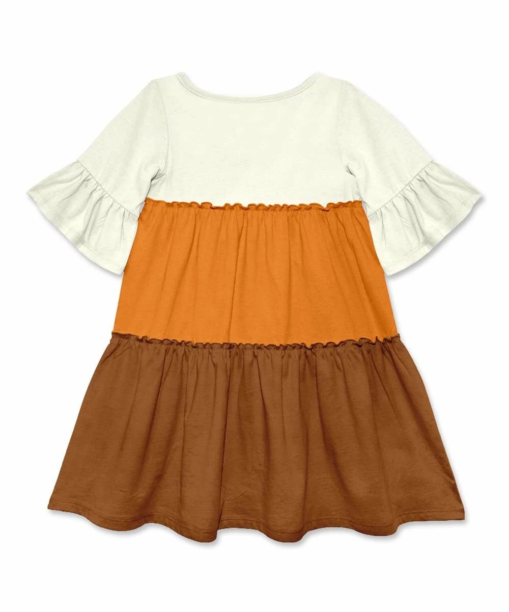 Coupon π― Simply Millie By Millie Loves Lily Orange & Caramel CafΓ© Bell-Sleeve Tiered A-Line π Dress - π§ Girls For Kids π 2 Coupon π― Simply Millie By Millie Loves Lily Orange & Caramel CafΓ© Bell-Sleeve Tiered A-Line π Dress - π§ Girls For Kids π - Image 2