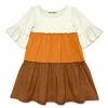 Coupon 💯 Simply Millie By Millie Loves Lily Orange & Caramel Café Bell-Sleeve Tiered A-Line 👗 Dress - 👧 Girls For Kids 🎉