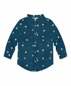 Top 10 😀 Millie & Maxx Dark Navy Planets Long-Sleeve Button-Up - Boys For Kids 😀