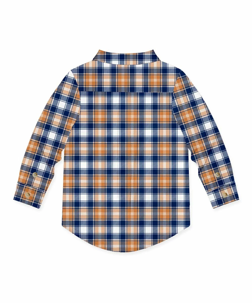 Cheapest βοΈ Millie & Maxx Navy & Rust Gingham Long-Sleeve Button-Up - Toddler & Boys For Kids π 2 Cheapest βοΈ Millie & Maxx Navy & Rust Gingham Long-Sleeve Button-Up - Toddler & Boys For Kids π - Image 2