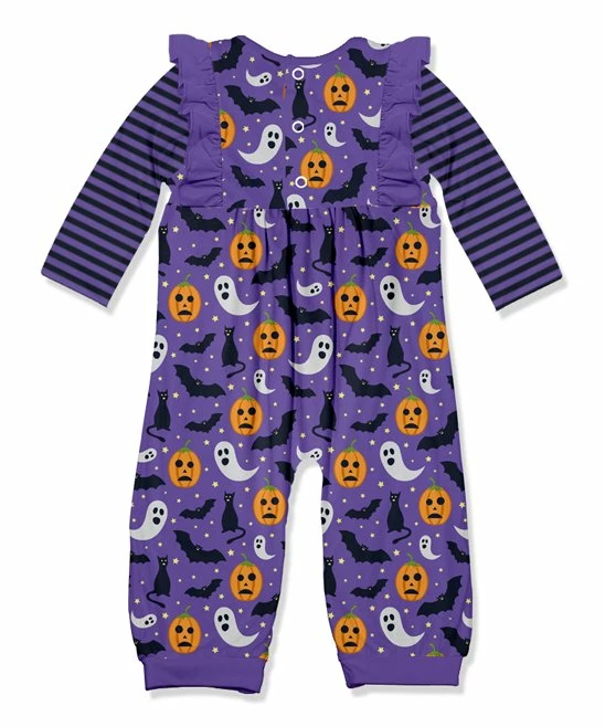 Coupon π€© Little Millie Orange & Purple π§ Halloween Fright Ruffle-Trim Playsuit - Infant For Kids π 3 Coupon π€© Little Millie Orange & Purple π§ Halloween Fright Ruffle-Trim Playsuit - Infant For Kids π - Image 3