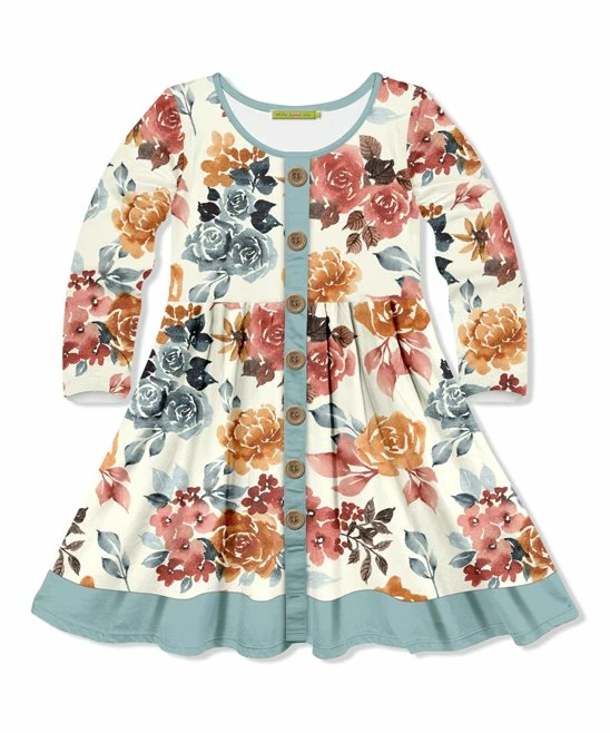 Budget π Millie Loves Lily Cream Autumn Florals Button-Front A-Line π Dress - Infant, Toddler & π§ Girls For Kids π 1 Budget π Millie Loves Lily Cream Autumn Florals Button-Front A-Line π Dress - Infant, Toddler & π§ Girls For Kids π