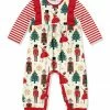 Brand new 🤩 Little Millie Red & Cream Nutcracker Dance Ruffle-Trim Playsuit - Infant For Kids 🧨