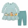 Best deal 🤩 Little Millie Cream Gingham Pumpkin Babydoll 👗 Dress & Nile Blue Leggings - Infant For Baby & Maternity 💯
