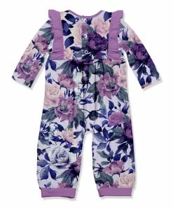 Deals ⌛ Little Millie Pink & Purple Fame Floral Ruffle-Trim Playsuit - Infant & Toddler For Kids 👍 -Little Millie-shop zu108546200 alt 2 tm1661871371