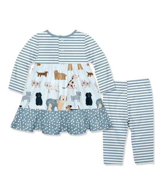 Flash Sale π― Little Millie Pale Blue πΆ Doggy πΆ Dog Babydoll π Dress & Pale Blue Stripe Leggings - Infant & Toddler For Kids π 3 Flash Sale π― Little Millie Pale Blue πΆ Doggy πΆ Dog Babydoll π Dress & Pale Blue Stripe Leggings - Infant & Toddler For Kids π - Image 3