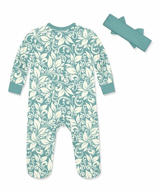 Cheapest π€© Little Millie Cream Holiday Swirl Ruffle Footie & Nile Blue Soft Headband - Infant For Baby & Maternity π― 3 Cheapest π€© Little Millie Cream Holiday Swirl Ruffle Footie & Nile Blue Soft Headband - Infant For Baby & Maternity π― - Image 3
