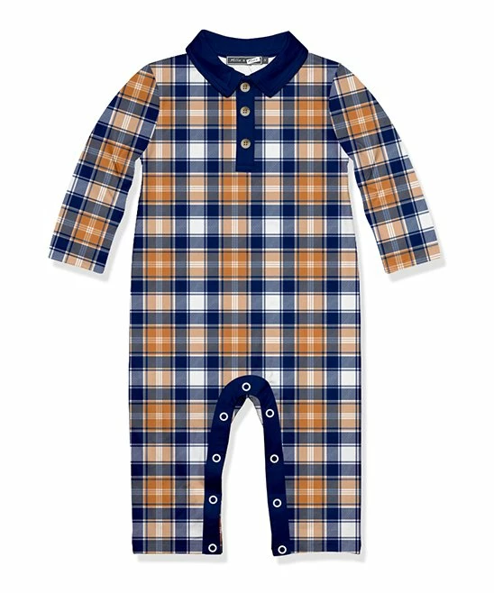 Deals π Little Millie Navy & Rust Gingham Collared Long-Sleeve Playsuit - Infant For Baby & Maternity π 1 Deals π Little Millie Navy & Rust Gingham Collared Long-Sleeve Playsuit - Infant For Baby & Maternity π