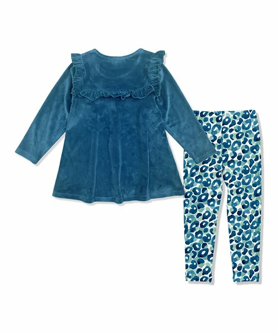 Best Pirce π Millie Loves Lily Midnight Ruffle Ribbed Velour Babydoll Top & Leopard Leggings - π§ Girls For Kids π₯° 3 Best Pirce π Millie Loves Lily Midnight Ruffle Ribbed Velour Babydoll Top & Leopard Leggings - π§ Girls For Kids π₯° - Image 3