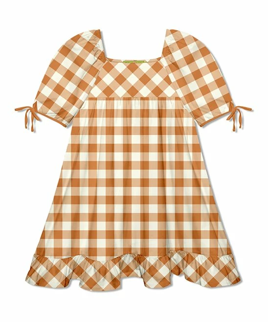 Best Pirce π Millie Loves Lily Rust & Cream Gingham Puff Sleeve Ruffle-Hem A-Line π Dress - Toddler & π§ Girls For Kids π 1 Best Pirce π Millie Loves Lily Rust & Cream Gingham Puff Sleeve Ruffle-Hem A-Line π Dress - Toddler & π§ Girls For Kids π
