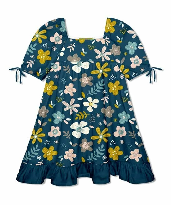 Discount 𧨠Millie Loves Lily Midnight & Cream Floral Patch Puff-Sleeve Ruffle-Hem A-Line π Dress - Toddler & π§ Girls For Kids π 1 Discount 𧨠Millie Loves Lily Midnight & Cream Floral Patch Puff-Sleeve Ruffle-Hem A-Line π Dress - Toddler & π§ Girls For Kids π