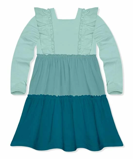 Flash Sale π Simply Millie By Millie Loves Lily Nile Blue & Teal Color Block Tiered Ruffle-Trim Long-Sleeve A-Line π Dress - π§ Girls For Kids π₯° 3 Flash Sale π Simply Millie By Millie Loves Lily Nile Blue & Teal Color Block Tiered Ruffle-Trim Long-Sleeve A-Line π Dress - π§ Girls For Kids π₯° - Image 3