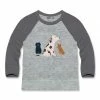 Cheap 🔔 Millie & Maxx Heather Gray & Charcoal 🦮 Doggy 🦮 Dog Long-Sleeve Raglan Tee - Infant, Toddler & Boys For Kids 👍
